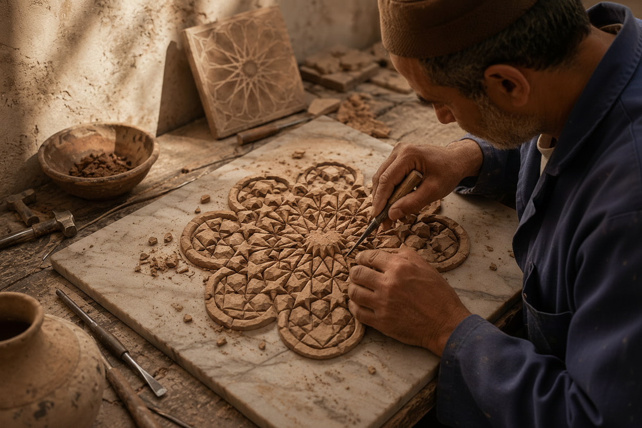 Artisan zellij tenue naturelle