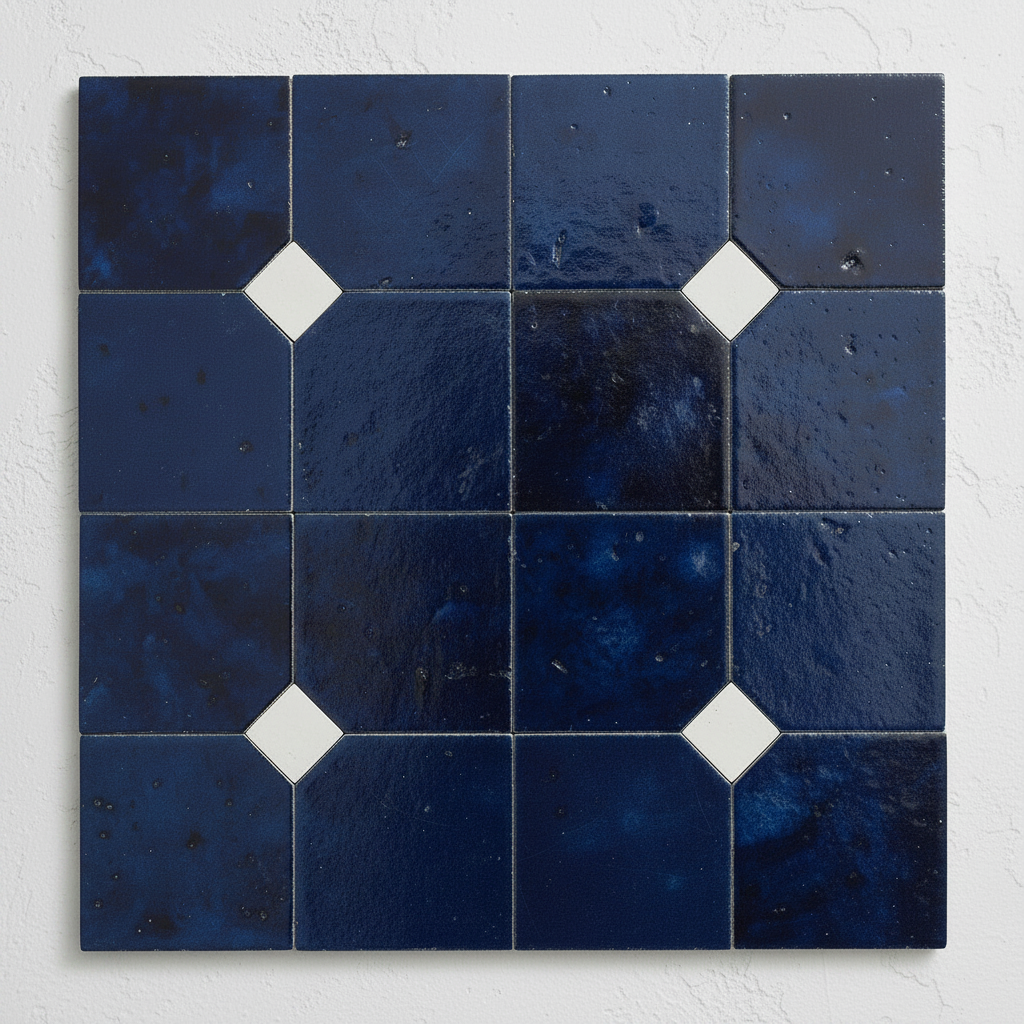 Zellige bleu nuit — joints naturels