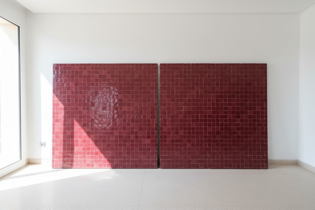 Zellige bordeaux — lumineux & naturel