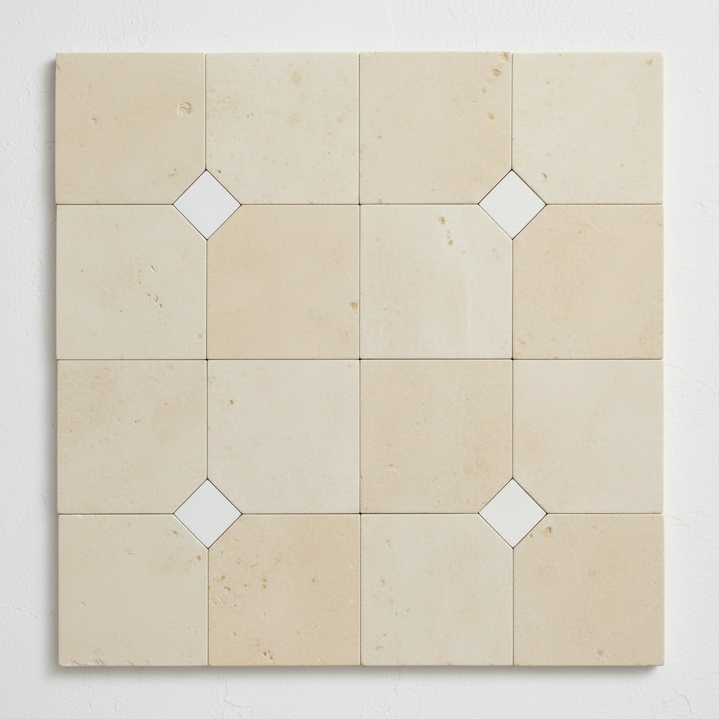 Zellige craie — joints naturels